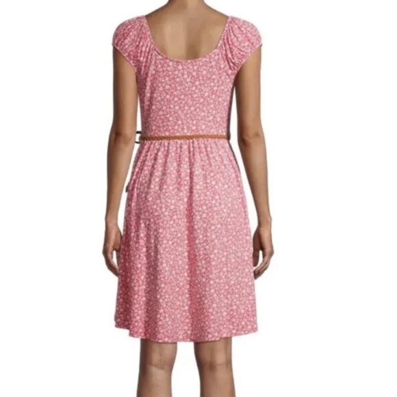 No Boundaries Jrs Peasant Pink Combo Dress With Belt XS (1) - Picture 3 of 9